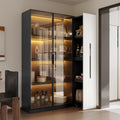 vetrinette nero alluminio con ruote illuminato a led